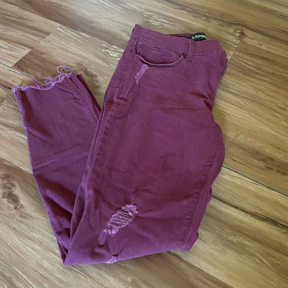 Express ankle legging maroon jean - size 8